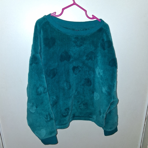 George Teal Heart Pattern Kids Sweater - Picture 3 of 3